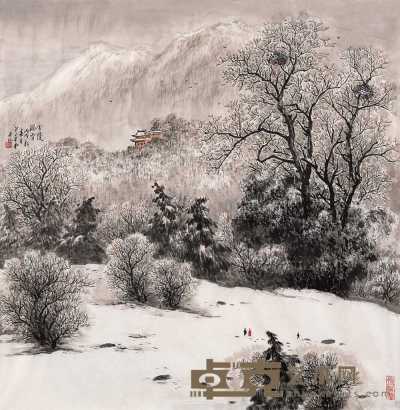 卢星堂 丙戌（2006年）作 金陵瑞雪 镜心 68×68cm